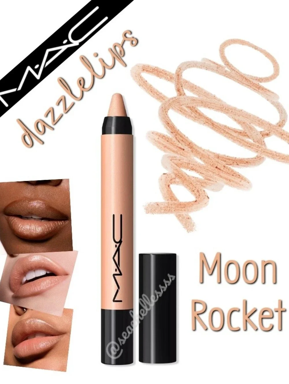 MAC Cosmetics Dazzlelips Crayon Lipstick Moon Rocket Beige Pearl Brand New Box